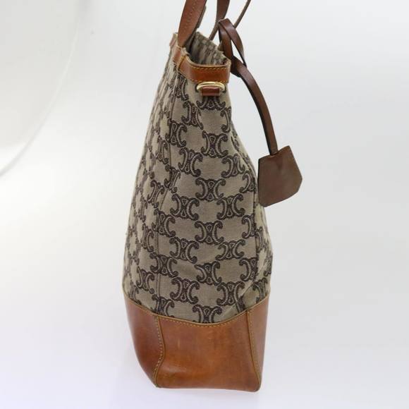 CELINE Macadam Canvas Tote Bag Beige Auth 63249 - Picture 4 of 16